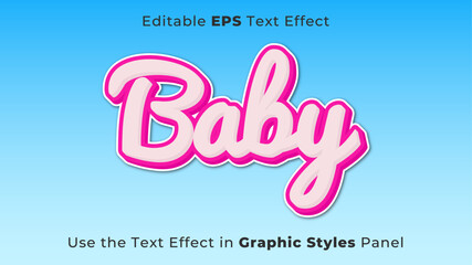 Editable EPS Text Effect of Baby for Title and Poster
