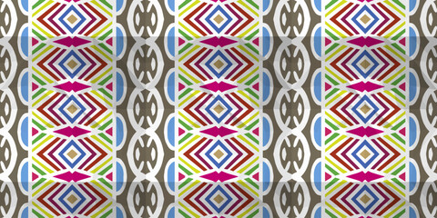 Vector seamless mosaic art pattern. Repeat pattern for fashion, textile design,  on wall paper, fabric patterns, wrapping paper, fabrics and home decor. Art background. 