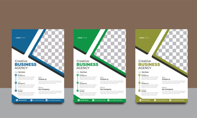Minimalist business flyer design template. 