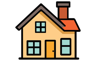 House flat icon, Houses vector illustration. Little house, colourful house, flat houses illustration.