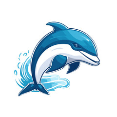 Esport vector logo beluga whale on white background side view, beluga whale icon, beluga whale sticker, dolphin, orca