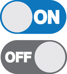On and Off switch toggle. Simple flat icon design