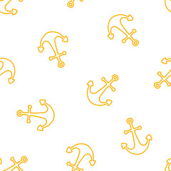 Seamless pattern with yellow anchors