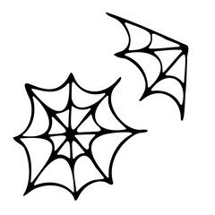 Spider web in the style of doodle