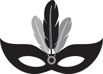 Feathered venetian mask. Black festival eye accessory