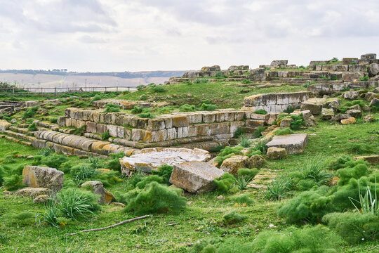 Santuario dell'ara della regina, ruins of an Etruscan temple in Tarquinia, Italy