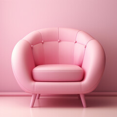 Aesthetic Living: Pink Accent Chair Close-Up in Cozy Space