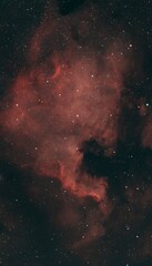 North American nebula in space which is 2,5k light years from earth. Photographed through a real...