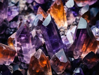 ai generation. multicolored crystals as a background. macro.