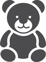 Teddy bear black icon. Child soft toy