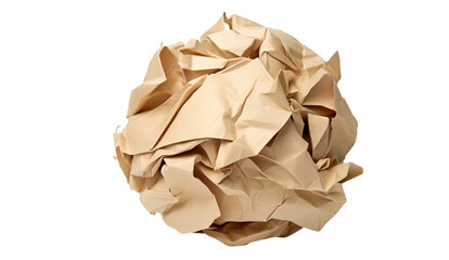 Crumpled paper isolated on transparent background