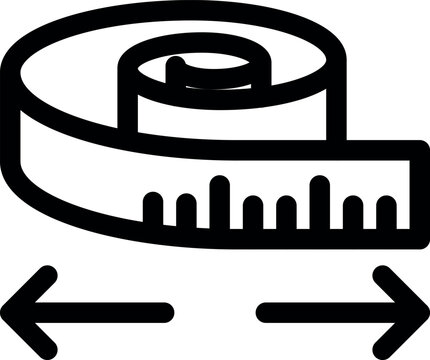 black tape measure with arrows clip art preview