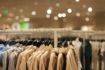 Clothes hangers in a shop