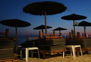Beach chairs and umbrellas, Nikiti - Greece