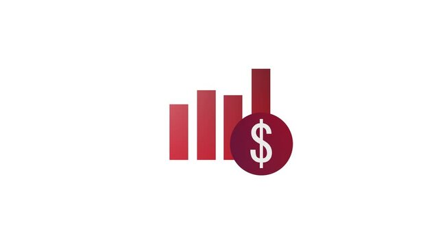 Business Growth sign with dollar icon, Graph Up Icon Looping Animation. k1_970