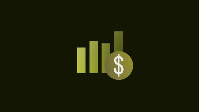 Business Growth sign with dollar icon, Graph Up Icon Looping Animation. k1_973
