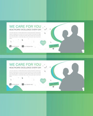 Flat design medical care facebook cover
