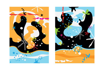 creative card, cover and background with abstract shapes and colors.