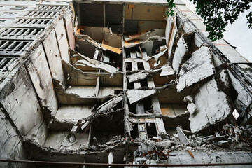 
Multi-storey panel house after the missile attack