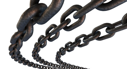 rusty chain isolated on white