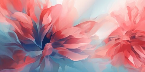 Beautiful abstract red and blue impressionistic floral design background. beautiful Generative AI AIG32