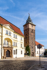 Obraz premium The Black Tower (old water tower) in Pilsen, Czech Republic