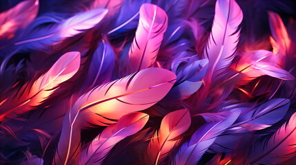 Neon Feathers Floating Dream Design