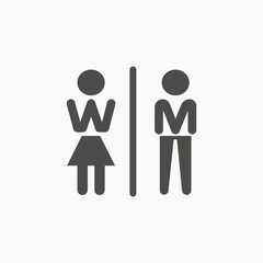 Wc, toilet door icon vector symbol. Men and women wc, toilet, bathroom icon vector symbol	