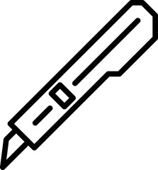 Line stationery knife icon as an editable stroke for your design