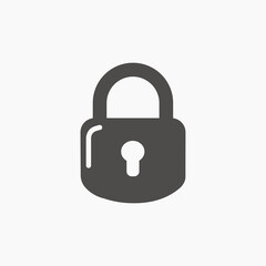 Lock protection, security, padlock icon vector isolated