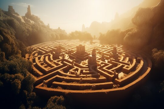 Mysterious labyrinth. Generate Ai