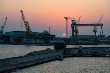 Ancona, Marche. Glimpses of summer and sunrise.