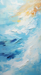 Fototapeta na wymiar sea ​​waves, oil paints, generative ai. sea ​​surf, wallpaper for phone