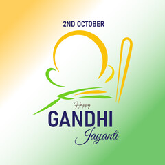 Happy Gandhi Jayanti and 2 October Celebration  vector, illustration, hand drawn creative design, Background, Banner, Poster, Greeting card 