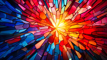 Stained Glass Splinter Sunburst Display