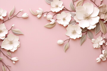 Flower seamless blossom pink wallpaper pattern decorative