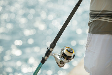 A fishing rod with a reel