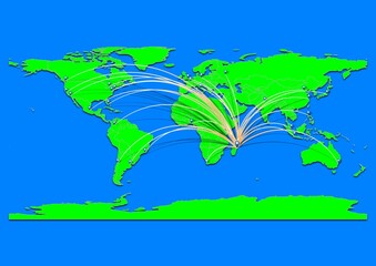 Naklejka premium Vibrant Toamasina, Madagascar map - Export concept map for Toamasina, Madagascar on World map. Suitable for export concepts. File is suitable for digital editing and prints of all sizes.
