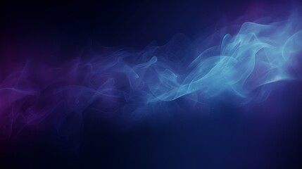 Blue and purple smoke texture on a black background - obrazy, fototapety, plakaty