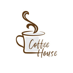 Tea Coffee logo minimalistic bright colors splash green tea, coffee beans smoke modern fresh clean symbol vector