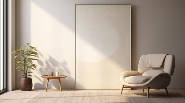 The Essence of Modern Elegance: Chic Living Illuminated by Mock-Up Frame Brilliance