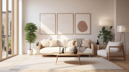 Fototapeta premium Room Resplendence Chronicles: Chic Interiors Define Radiating Excellence