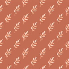 Organic leaves seamless pattern. Simple style. Botanical background. Decorative forest leaf wallpaper.