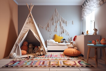 Cozy interior of children room in modern house