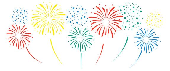 vector abstract  bursting fireworks vector illustration
