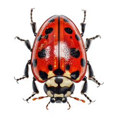 Ladybug flatlay view on transparent background