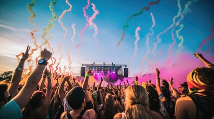 Vibes music festival, vibrant energy, music festival celebration.