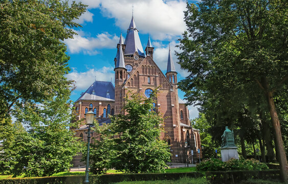 Beautiful neo gothic dutch church in rural town - Oisterwijk, Brabant, Netherlands
