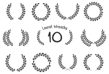 46 Hand drawn laurel wreaths
