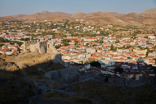 The port of Mirina on the island of Limnos in Greece. Many people make vacation here on the island. 